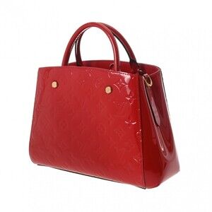 Louis Vuitton Monogram Montaigne Red Vernis Handbag Cerise